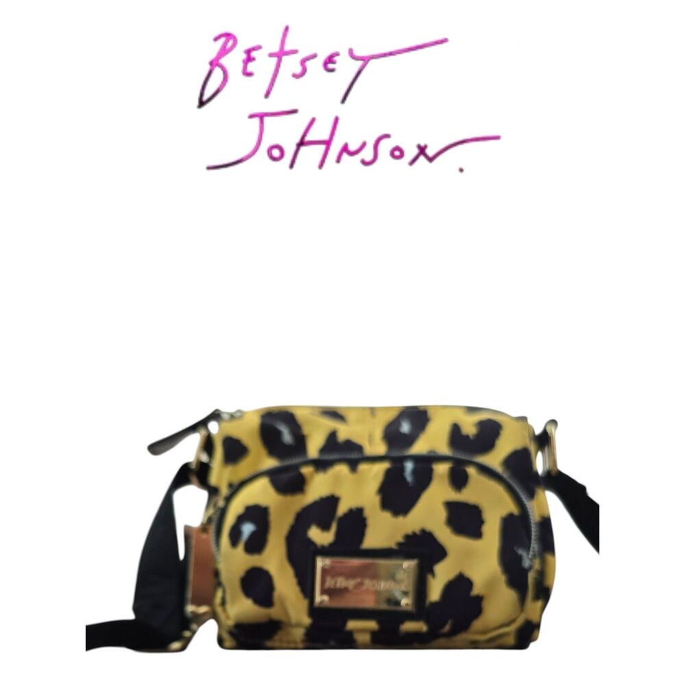 Betsey Johnson Leopard Print Crossbody Bag Y2K Mini Purse